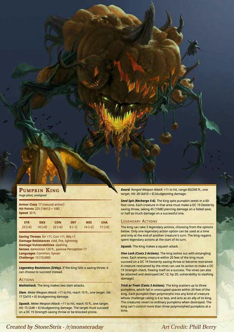 Christmassacre / Horrorween Monster Description, Beast Men, 5e Monsters, Homebrew Monsters, Food Monster, Dnd Creatures, Creature Ideas, Monster Manual, Dnd Stats