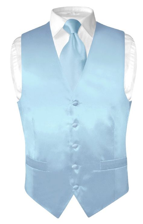 Chambelanes Outfits Quinceanera Blue, Baby Blue Quince, Chambelanes Outfits Quinceanera, Chambelanes Outfits, Baby Blue Quinceanera, Light Blue Quince, Mens Dress Vests, Blue Tux, Vest And Bow Tie