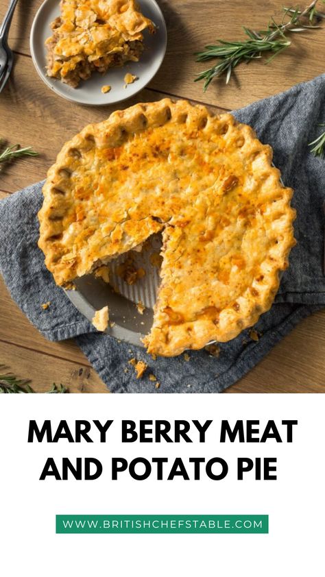 Mary Berry Meat And Potato Pie Recipe Hygge Baking, Pie Recipes Savory, Meat And Potato Pie, Mary Berry Cooks, Savoury Pastry, Ham Pie, British Baking Show Recipes, British Bake Off Recipes, Baked Pies