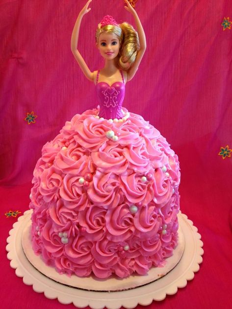 Order this cute barbie cake for your lovely daughter. Barbie Cake Designs, Barbie Dress Cake, Barbie Doll Birthday Cake, Barbie Doll Cake, Red Birthday Cakes, Doll Birthday Cake, Barbie Birthday Cake, Pop Cakes, Barbie Doll Cakes