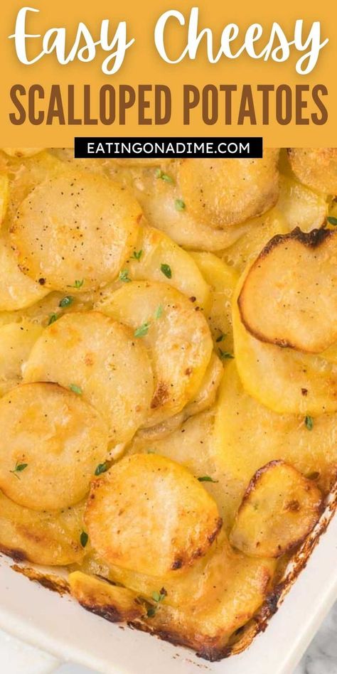 Cheesy Potatoes For Two, Scalloped Potatoes No Onion, Cheesy Sliced Potatoes, Potato Dishes For Thanksgiving, Cheese Scalloped Potatoes Easy, Scalloped Potatoes Easy Quick Simple, Boxed Scalloped Potatoes Recipes, Easy Scalloped Potatoes Quick, Cheesy Scalloped Potatoes Easy