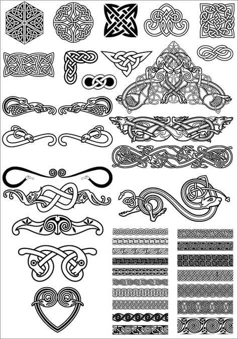 Norse Art Pattern, Nordic Knot Tattoo, Norse Designs Pattern, Celtic Knot Patterns, How To Draw Viking Knotwork, Nordic Pattern Viking, Nordic Embroidery Patterns, Keltic Pattern Tattoo, Viking Knotwork Tattoo