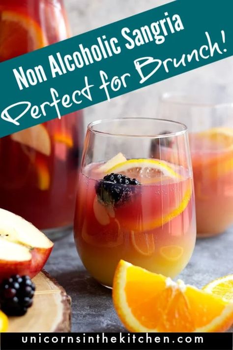 Virgin Sangria, Drinks Refreshing, Picnic Business, Sangria Punch, Brunch Punch, Non Alcoholic Sangria, Easy Sangria Recipes, Sangria Ingredients, Slush Recipes