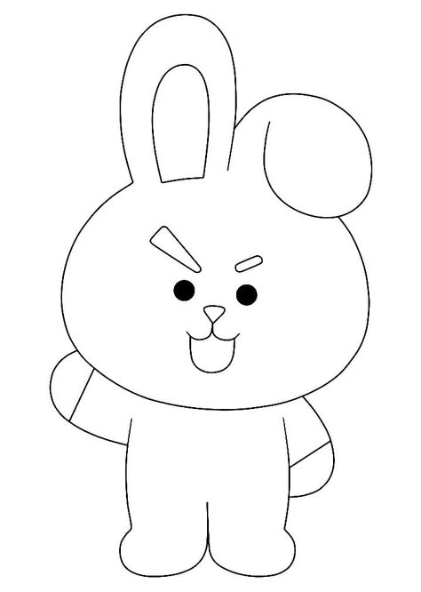 Happy Cooky BT21 coloring page Bt21 Cooky Drawing, Cooky Drawing Bt21, Bt21 Coloring Pages Printable, Cooky Bt21 Drawing, Bt21 Outline, Cooky Bt21 Aesthetic, Bt21 Coloring Pages, Cookie Bt21, Cooky Bt21