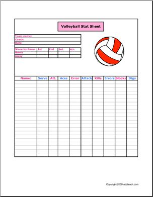 Volleyball Stat sheet. Youth Volleyball, Volleyball Practice, Mens Volleyball, Volleyball Tips, Volleyball Workouts, Volleyball Training, Volleyball Quotes, Volleyball Drills, Basketball Workouts