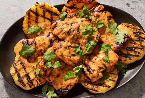 Delish Coconut Cream Chicken, Spicy Coconut Chicken, Marinated Chicken Recipes, Spicy Grilled Chicken, Cream Chicken, Coconut Chicken, Grilled Chicken Recipes, Cooking On The Grill, Food Trends