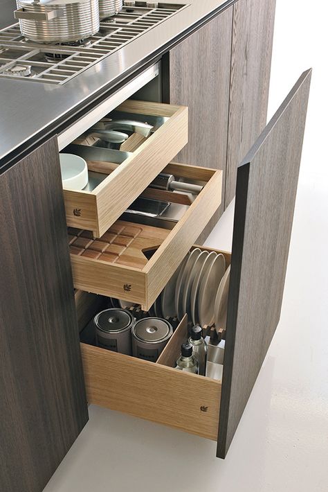 Under Kitchen Island Storage Ideas, Kitchen Cabinet Types, Drawer In Kitchen, Slide Wardrobe, Kitchen Island Storage Ideas, Small U Shaped Kitchens, Kichen Design, Kitchen Island With Drawers, Types Of Kitchen Cabinets