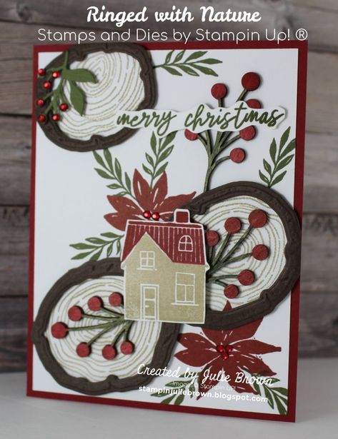 This card was created with the Ringed with Nature Bundle by Stampin Up! Click on link to see video and supply list for this card! Nature Christmas Cards, Ringed With Nature, Nature Card, Stampin Up Christmas Cards, Christmas Card Crafts, Stampin Up Christmas, Supply List, Christmas Card Design, Winter Cards