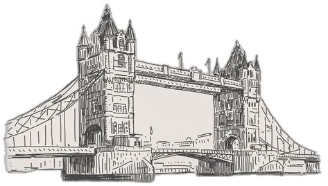 London Vector, London Tower Bridge, London Tower, Tower Bridge London, Retro Vector, London Bridge, Vector Drawing, Grey Background, Gray Background