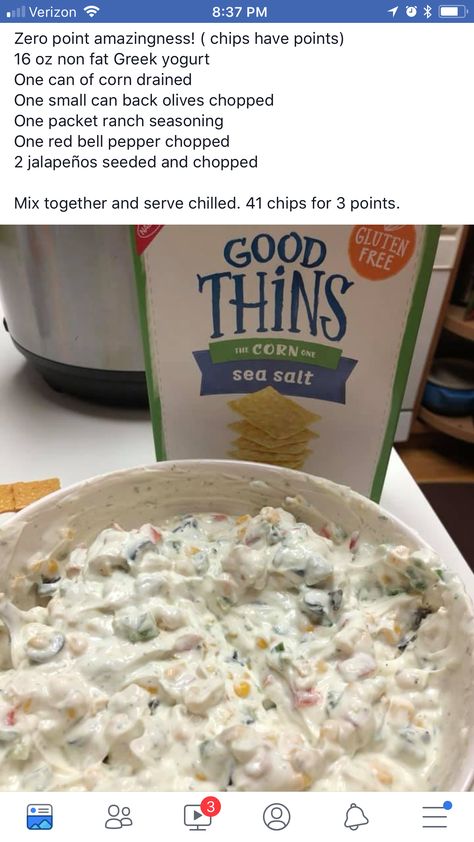 Ranch dip (would add a bit of light or fat free cream cheese for a bit of extra body, but very tasty!) Ww Appetizers, Weight Watchers Appetizers, Weight Watchers Snacks, Weight Watchers Smart Points, Points Recipes, Weight Watchers Desserts, Weight Watchers Diet, Ww Recipes, Weight Watchers Meals