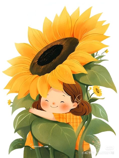 Sunflower Illustration, Desain Tote Bag, Sunflower Drawing, Iphone Wallpaper Classy, Collage Art Projects, Cute Couple Cartoon, Cute Cartoon Drawings, Cute Couple Art, Art Painting Acrylic