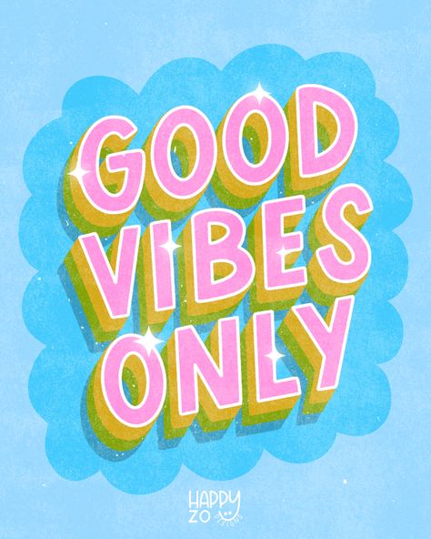 Bright hand lettered rainbow pastel colourful design of the quote ‘Good Vibes Only’. Good energy, positivity, positive vibes, happy quotes, spread positivity, positive energy, positive quotes, happy quotes, hand lettering, digital lettering, procreate lettering, procreate design. Quotes Hand Lettering, Quote Good Vibes, Typography Quotes Inspirational, Preppy Quotes, Summer Typography, Lettering Procreate, Pastel Quotes, Energy Positive, Digital Lettering