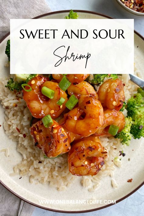 This Sweet and Sour Shrimp recipe is a delicious way to cook Asian-style shrimp and makes for a sweet & savory dinner that you will love! Tossed in a healthier version of sweet & sour this 15-minute juicy shrimp recipe is delicious served either with rice and veggies or piled into lettuce cups for a low-carb meal! Sweet And Sour Shrimp Recipe, Sweet And Sour Shrimp, Heart Healthy Recipes Low Sodium, Rice And Veggies, Cholesterol Foods, Juicy Shrimp, Shrimp And Broccoli, Low Cholesterol Recipes, Instagram Recipes