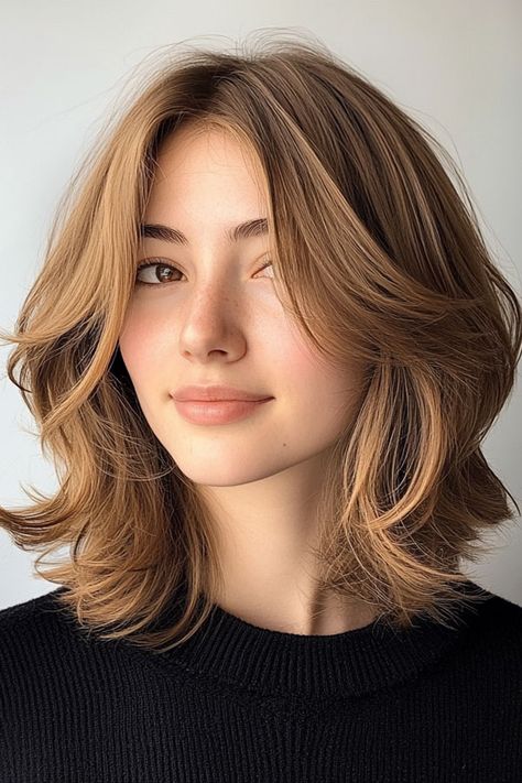 Layered Bob Haircut, Softly Layered Sun-Kissed Lob, layered bob with curtain bangs Layered Bob With Curtain Bangs, Layered Long Bob, Shaggy Lob With Bangs, Haircut Ideas Brown Hair, Dutch Side Braid, Bob With Curtain Bangs, Shaggy Lob, Beachy Waves Hair, Lob With Bangs