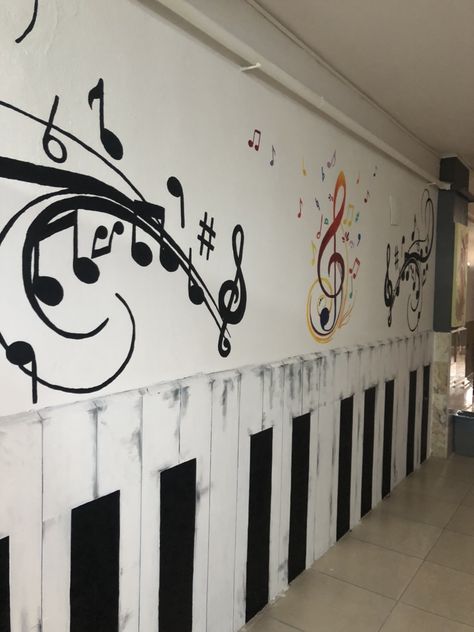 Classroom Murals, Art Club Ideas, Key Board, Music Sing, Class Decoration, Music Theater, Club Ideas, Music Class, Art Club