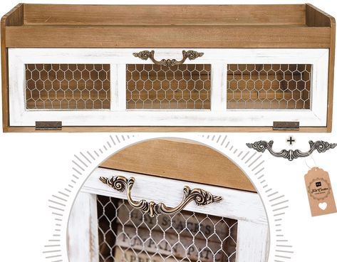 PRICES MAY VARY. ARRIVES FULLY ASSEMBLED - Get right to decorating on this gorgeous, multi-use chicken wire shelf! Use as bathroom organizer countertop shelf or as your kitchen counter decor space saver and decorative centerpiece! On the counter or wall mounted, these beautiful handcrafted pieces provide maximum display space with no inner partitions and includes an upper rimmed shelf for safe display of ceramics! DESIGNED TO LAST - This wooden country kitchen decor counter shelf is built from s Open Shelf In Kitchen, What To Put Above Kitchen Cabinets, Hobby Lobby Chicken Wire Shelf, Empty Space Above Kitchen Cabinets, Vintage Shelf Decor, Chicken Wire Shelf, Chicken Kitchen Decor, Kitchen Counter Storage, Country Kitchen Island