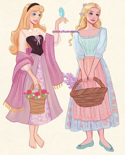 Princesas Disney Anime, Disney Character Art, Once Upon A Dream, Disney Princess Aurora, Disney Princess Fan Art, Time Drawing, Disney Artwork, Pink Or Blue, Old Disney