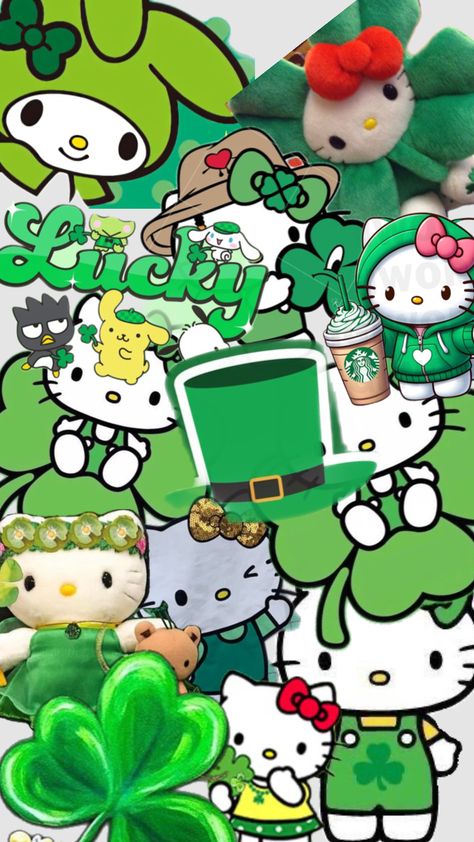 Hello kitty#ST.patrics day! Hello Kitty St Patricks Day Wallpaper, St Patrick's Day Wallpapers, Sant Patrick, St Patricks Day Wallpaper, Pretty Wallpaper Ipad, Spongebob Patrick, Day Wallpaper, Iphone Wallpaper Photos, Wallpaper Ipad