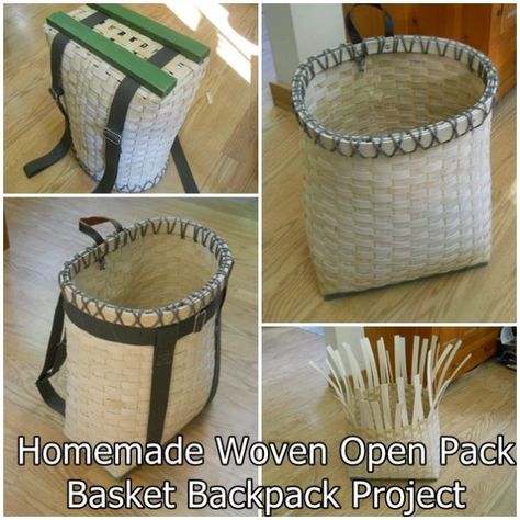 Homemade Woven Open Pack Basket Backpack Project Homesteading  - The Homestead Survival .Com Basket Weaving For Beginners, Basket Backpack, Pack Basket, Backpack Project, Making Baskets, Basket Weaving Diy, Basket Weaving Patterns, Basket Making, Diy Weaving