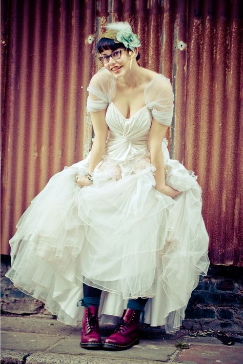 Love the doc martins with the wedding dress idea!! Wedding Dress With Doc Martens, Doc Martens Wedding, Dr Martens Wedding, Dress And Doc Martens, Dress With Doc Martens, Wedding Converse Bride, Doc Marten Boots, Doc Martens Style, Blue Autumn