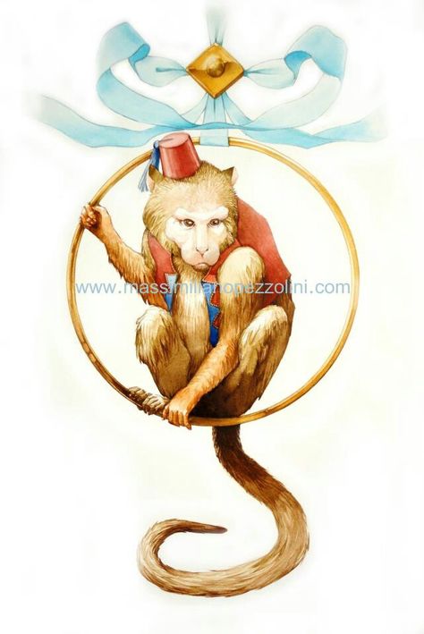 Monkey circus Circus Monkey Drawing, Circus Monkey Illustration, Circus Monkey Tattoo, Monkey Circus, Circus Tattoo, Circus Illustration, Circus Monkey, Circus Lion, Monkey Drawing