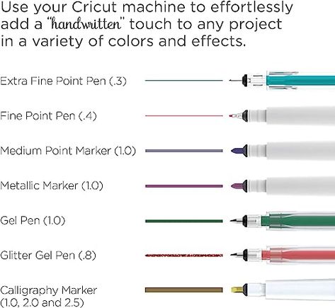 Cricut Pens Cricut Pens, Calligraphy Markers, Fine Point Pens, Gel Pens Set, Multi Pen, Fabric Pen, Infusible Ink, Cricut Machine, Pointed Pen