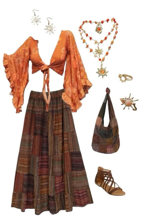 Boho Aesthetic Clothing, Hippy Aesthetic Clothes, Hippie Fashion Outfits, Summer Solstice Outfit, Hobo Clothes, Bohemian Outfit Ideas, Hippie Outfits 70s, Summer Hippie Outfits, Hippie Outfit Inspo