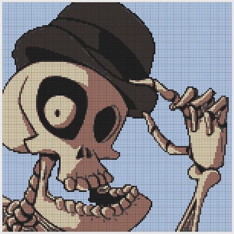 Tim Burton Crochet, Cross Stitch Skull, Minecraft Pattern, Corner Crochet, Easy Perler Beads Ideas, Corner To Corner Crochet, Pixel Art Tutorial, Skeleton Bones, Beads Ideas