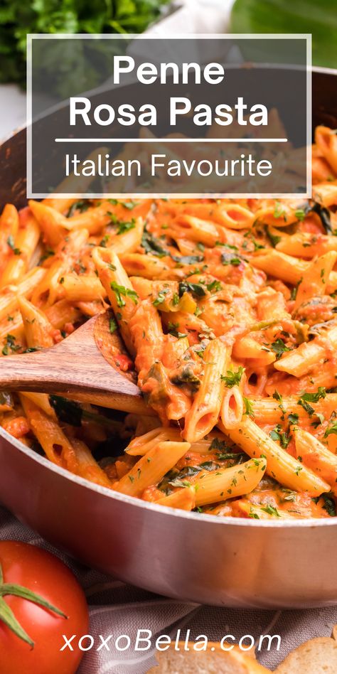 Penne Rosa Recipe, Rose Sauce Recipe, Spicy Tomato Cream Sauce, Simple Italian Pasta, Pasta With Tomato Cream Sauce, Rosa Pasta, Penne Rosa, Tomato Cream Sauce Pasta, Beef Noodle Stir Fry