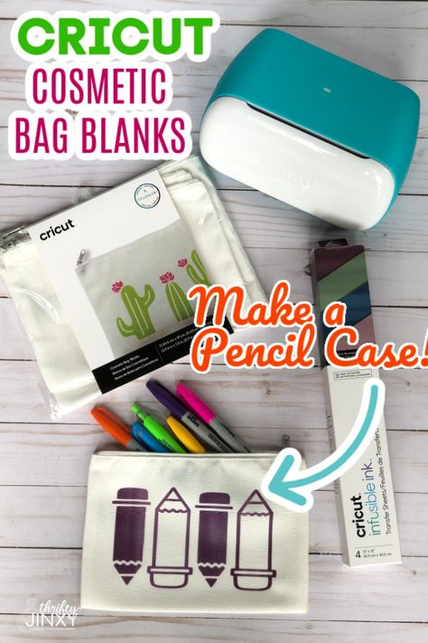 AD: This week we've been playing with Cricut Cosmetic Bag Blanks to use with Infusible Ink. I love that you can use them for so many more things than only carrying make-up! Case in point, this pencil bag is just write for storing pencils, pens, markers or just about anything you or your kids want to use for writing. I'm keeping this one for my own desk!  #cricut #cricutcreated #crafts #pencilcase #backtoschool #infusibleink Cricut Cosmetic Bag, Cricut Supplies, Infusible Ink, Pencil Bag, Saving Ideas, Pencil Bags, A Pencil, Household Hacks, Organization Hacks