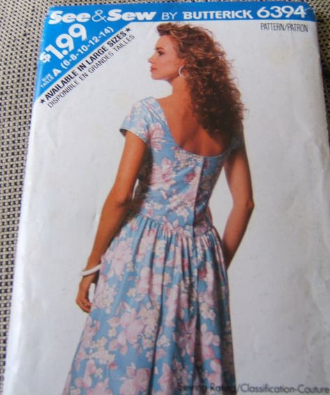 Butterick 6394 dress size 6 thru 14 by patternsnfabric on Etsy, $7.50 Dirndl Skirt, Sewing Clothes Women, Dress Patterns Free, Easy Dress, Vintage Inspired Outfits, Easy Sewing Patterns, Dreamy Dress, Dress Sewing Pattern, Dress Sewing Patterns