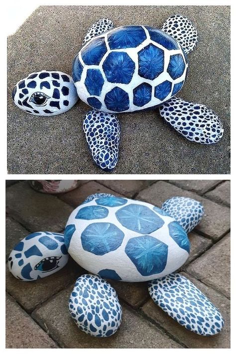 Recycled Things Turtle Painted Rocks, Tattoo Plant, Turtle Rock, Turtle Crafts, Garden Rock Art, Turtle Decor, Painted Rocks Craft, Art & Craft Paint, Painted Rocks Diy