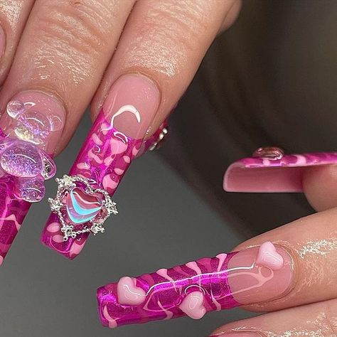 Beginner Nail Tech on Instagram: "They REALLY giving 🧸GAG CITY🧸 Sooo much thought went into this set 😭 I watched the Pink Friday 2 audio clip over & over, picked out EVERY detail and incorporated it into this design 🧸💗💞💓 #pinkfriday2 #nailart #nailsnailsnails #naildesign" Pink Friday 2 Nails, Pink Friday Nails, Pink Friday 2, Beginner Nail Tech, Pink Friday, Birthday Nails, Nails Inspo, Mani Pedi, Nails Ideas