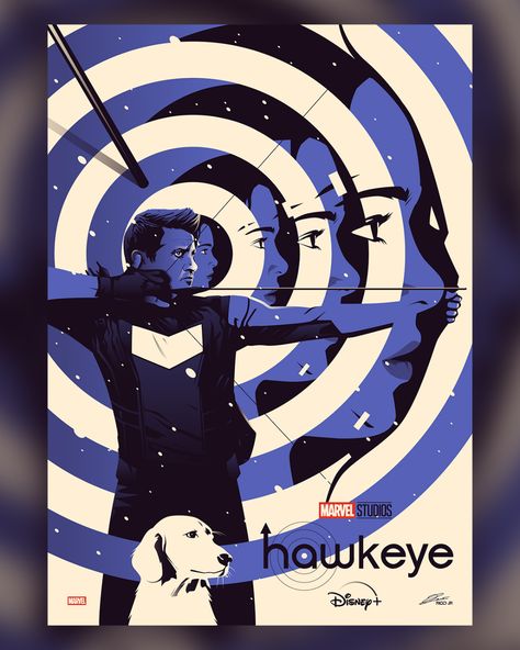 Marvel Hawkeye, Series Poster, Bruce Timm, Marvel Posters, Marvel Entertainment, Disney Plus, Disney Marvel, Hawkeye, Marvel Art