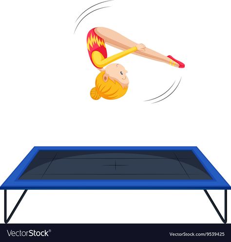 Woman athlete doing gymnastics on trampoline Vector Image Gymnastics Trampoline, Woman Athlete, Pastel Cake, Backyard Trampoline, Kids Cartoon Characters, Artistic Gymnastics, Trampolines, Really Funny Pictures, Athletic Women