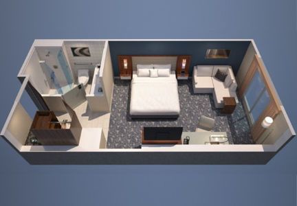 Guest Room Suite, Master Suite Floor Plan, New Model House, Royal Bedroom Design, Hotel Style Bedroom, Dark Blue Bedrooms, Small House Layout, Master Room, Sims House Design