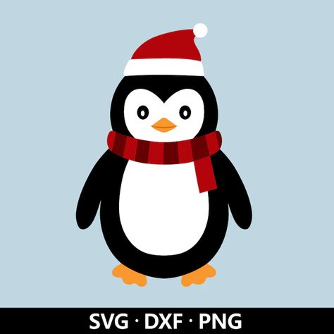 Penguin Svg, Santa Hat Vector, Paint Sweatshirt, Penguin Clipart, Santa Hat Svg, Christmas Penguins, Toddler Painting, Penguin Drawing, Christmas Tree Template