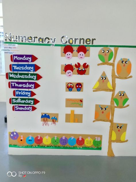 numeracy corner by teacher jaja Numeracy Corner Preschool, Numeracy Corner, Attachment Techniques, Math Corner, Decoration Class, School Kids Crafts, Transportation Crafts, Primary English, Corner Plant