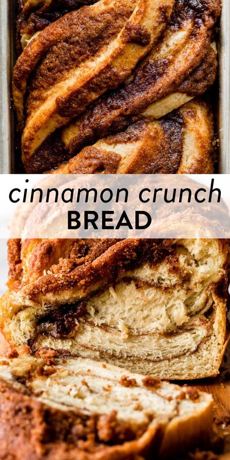 Cinnamon Bread Recipe, Sugar Bread, Cinnamon Swirl Bread, Cinnamon Crunch, Breakfast Bread Recipes, Sally's Baking, Yeast Bread Recipes, Artisan Bread Recipes, Cloud Bread