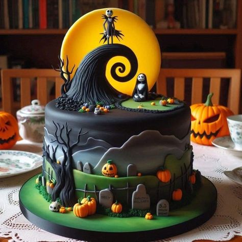 Nightmare Before Christmas Cake, Gothic Cake, Christmas Cakes, Affordable Decor, Occasion Cakes, Halloween Cakes, Wonderful Time Of The Year, Christmas Cake, Nightmare Before