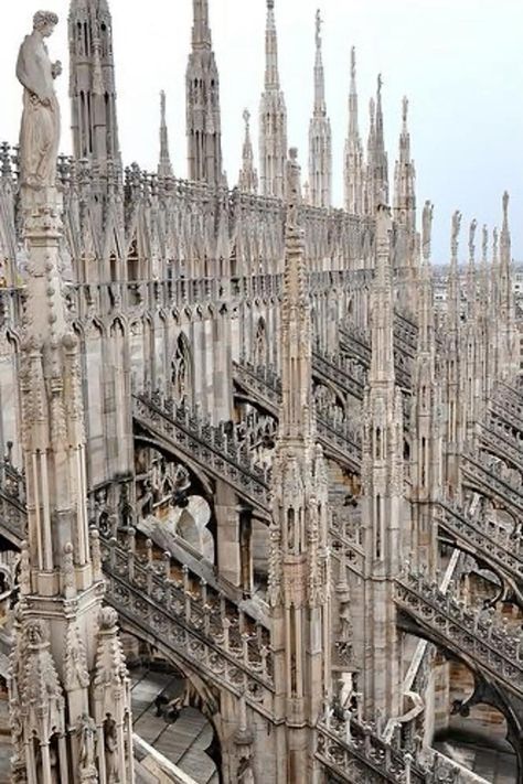 Residence Architecture, French Cathedrals, Flying Buttress, Architecture Cool, Architecture Antique, Milan Cathedral, Istoria Artei, Gothic Cathedrals, Cathedral Architecture