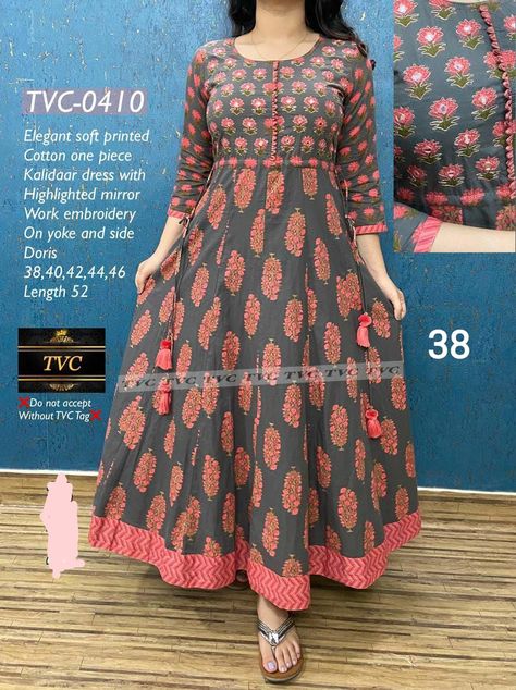 Price INR (Rs): 1699 + Shipping extra for Cotton Kurti TVC: 410 Order Now! The post Cotton Kurti TVC: 410 appeared first on ArtistryC Online Store + Fashion Magazine. Shop Gowns, New Frock, Floor Length Anarkali, Simple Frock Design, Indian Kurti Designs, Long Frock Designs, Simple Frocks, Maxi Dress Designs, Latest Dress Design