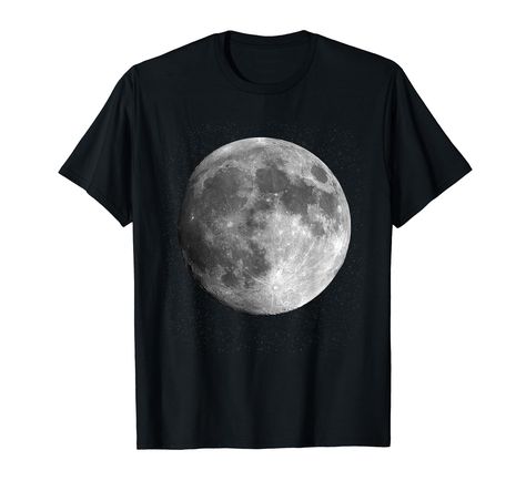 PRICES MAY VARY. Cool & trendy full moon photo with stars T-shirt for austronomy, space & galaxy lovers. If you're a stat gazer, science teacher, student, astronomer, or alien who is home sick this tee shirt is for you. The first American man on the moon landed in 1969. Celebrate this day with this amazing solar express apparel. Perfect for nerds, geeks and science fiction fans. Lightweight, Classic fit, Double-needle sleeve and bottom hem Moon Phase Astrology, Take Me To The Moon, Moon Tshirt, Amateur Astronomy, Moon Graphic, Science Tshirts, Graphic Print Shirt, Moon Shirt, Novelty Clothing