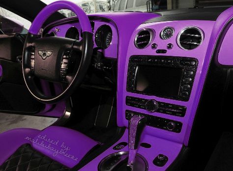 purple bentley. Two Fast Two Furious, Pink Bentley, Pink Range Rovers, West Coast Customs, Sesto Elemento, Dash Board, Purple Car, Purple Interior, Girly Car