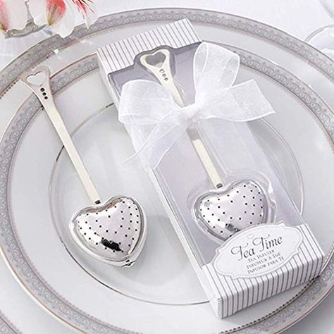 Stainless Steel Heart Shape Tea Filters Strainers Wedding Favours Birthday Party Favour Souvenir Gift for Guests (20pcs): Amazon.ca: Home & Kitchen Practical Wedding Favors, Kitchen Bridal Shower, Amazon Wedding, Tea Wedding Favors, Gift Box Wedding, Tea Party Favors, Wedding Shower Favors, Tea Party Bridal Shower, Wedding Party Supplies