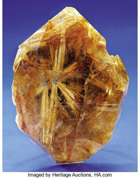 RUTILATED QUARTZ WITH EXCEPTIONAL 'STAR'. ... Minerals Cabinet | Lot #38014 | Heritage Auctions Ceramic Oxides, Biblical Paintings, Northeast Region, Rutilated Quartz Crystal, Texas Art, Golden Rutilated Quartz, Rutile Quartz, Beautiful Rocks, American Indian Art