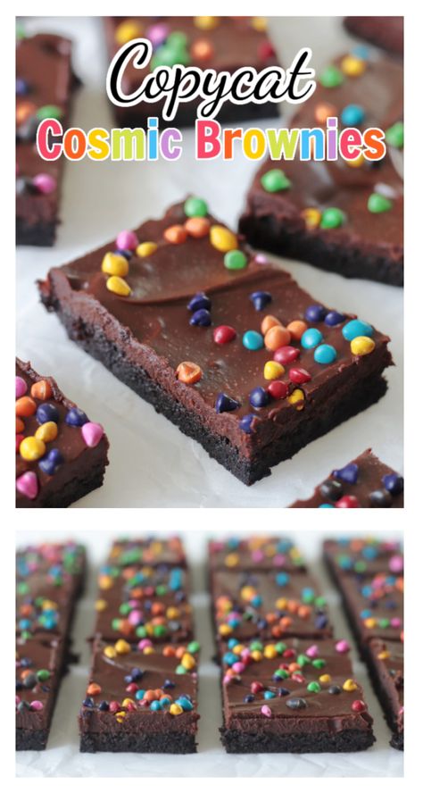 Our copycat cosmic brownies are LEGIT. Fudgey, ridiculously moist, and topped with the same glaze and sprinkles from this classic treat. Diy Cosmic Brownies, Brownies Video, Chocolate Ganache Glaze, Texas Sheet Cake Cookies, Hostess Cupcakes, Cosmic Brownies, Danish Dough, Texas Sheet Cake, Brownie Ingredients