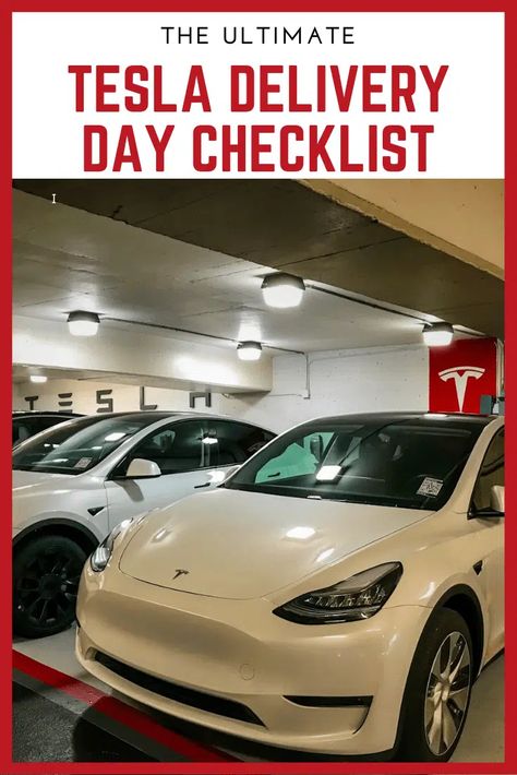 The Ultimate Tesla Checklist to take with you on Delivery Day White Tesla Model Y Aesthetic, 2023 Tesla, Tesla Model 3, Tesla Model Y Accessories, Tesla Pickup, Tesla At Night, Tesla Car Delivery, Tesla Cybertruck Interior, Tesla Cybertruck