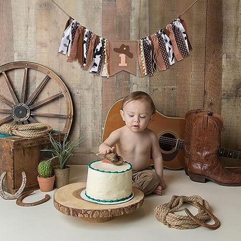 Backdrop Garland, Cowboy First Birthday, 1st Birthday High Chair, Rodeo Birthday Parties, Birthday High Chair, Farm Animals Birthday Party, Country Birthday, Cowboy Birthday Party, 1st Birthday Photoshoot