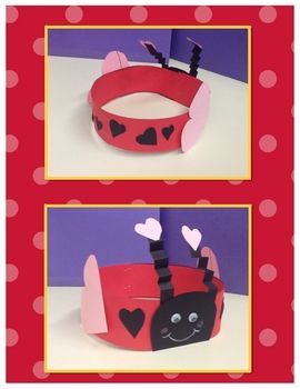 Love Bug Headband, Love Bug Hats Preschool, Love Bug Headband Craft, Valentines Day Hats Preschool, Valentine Hat Craft, Valentine’s Day Headband Craft, Bug Headband Craft, Valentine’s Day Crafts Preschool, Bug Headband